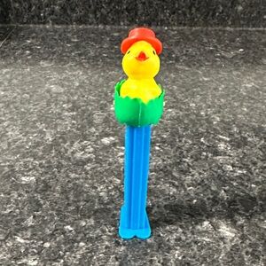 Vintage PEZ Easter Chick in Eggshell w/ Red Hat Dispenser